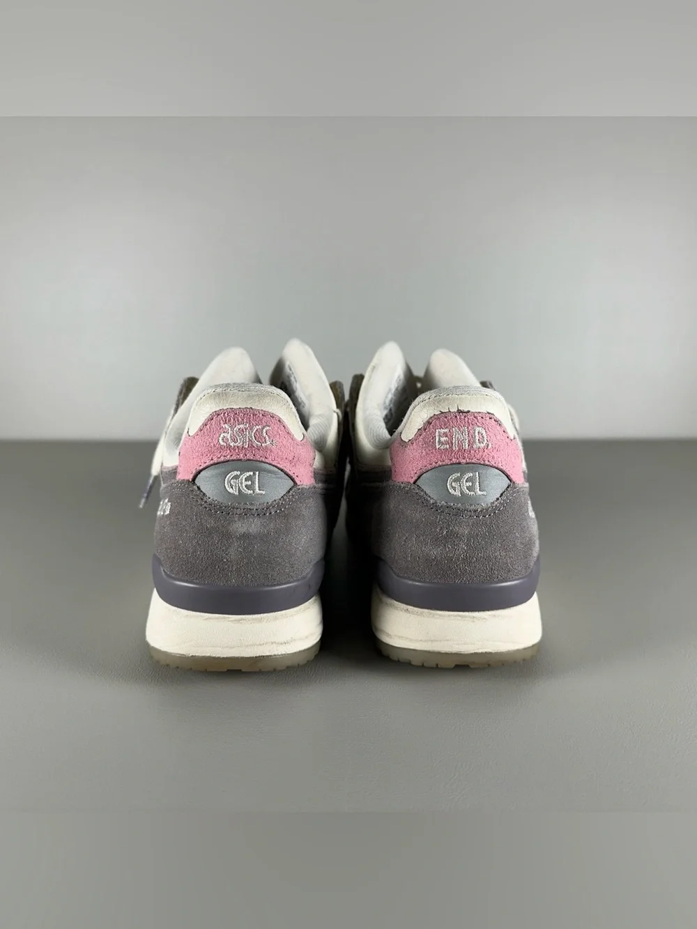END. x Asics Gel Lyte III Lavender Grey Pink Ivory Suede Sneakers